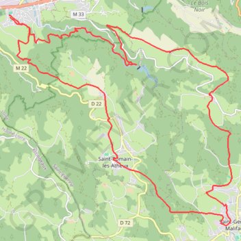 Itinéraire Marche du Chambon - Feugerolles, distance, dénivelé, altitude, carte, profil, trace GPS