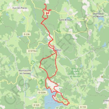 Itinéraire Saut du Gouloux depuis Le Breuil, distance, dénivelé, altitude, carte, profil, trace GPS