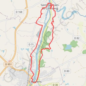 Itinéraire Sentier Franck Rivaud - De Confolens aux châteaux de la Grange Cambourt et de Saint-Germain, distance, dénivelé, altitude, carte, profil, trace GPS