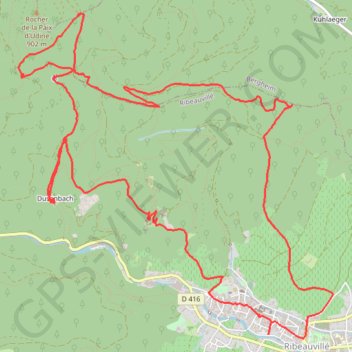 Itinéraire Ribeauvillé, distance, dénivelé, altitude, carte, profil, trace GPS