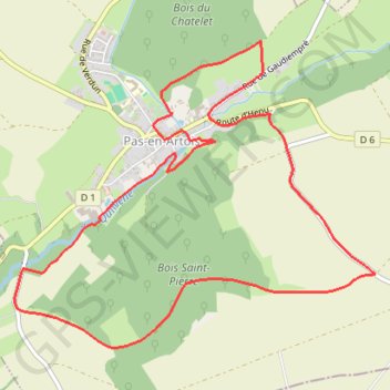 Itinéraire Sentier-des-Bois - Pas-en-Artois, distance, dénivelé, altitude, carte, profil, trace GPS