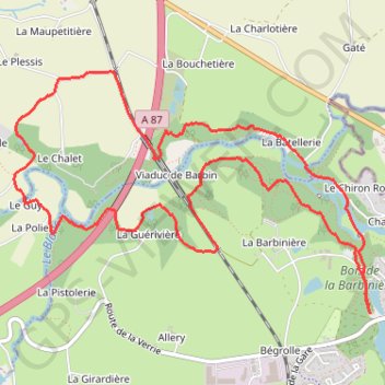 Itinéraire La barbinière - BARBIN Saint LAURENT Sur SEVRE, distance, dénivelé, altitude, carte, profil, trace GPS