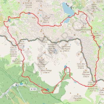 Itinéraire Circuit Vésubie-Gesso, distance, dénivelé, altitude, carte, profil, trace GPS