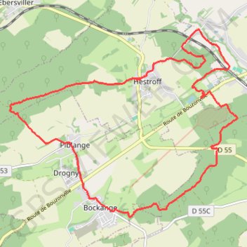 Itinéraire Piblange Hestroff Piblange, distance, dénivelé, altitude, carte, profil, trace GPS