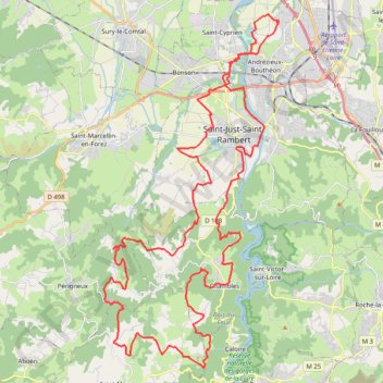 Itinéraire L'Envolée Verte / Andrézieux - Bouthéon, distance, dénivelé, altitude, carte, profil, trace GPS