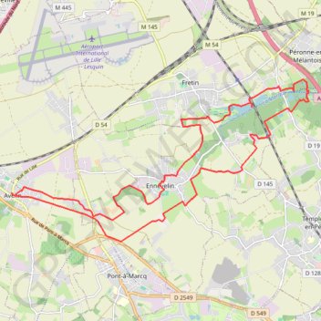 Itinéraire Circuit aux frontières de la Pévèle et du Mélantois, distance, dénivelé, altitude, carte, profil, trace GPS