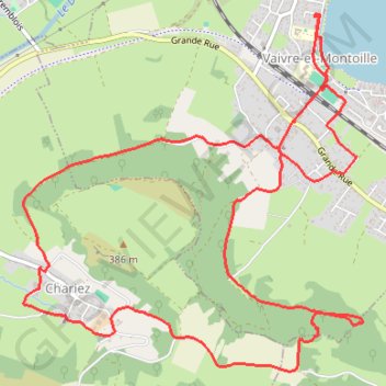 Itinéraire Vaivre-et-Montoille, distance, dénivelé, altitude, carte, profil, trace GPS