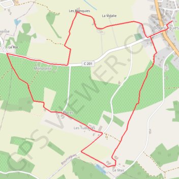 Itinéraire Boucle des grandes vignes - Bouniagues, distance, dénivelé, altitude, carte, profil, trace GPS