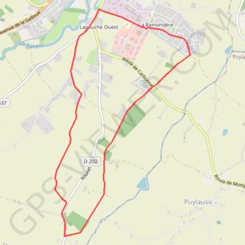 Itinéraire De la Ramondère au lieu-dit en Maraillot - Lombez, distance, dénivelé, altitude, carte, profil, trace GPS