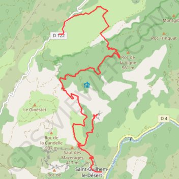 Itinéraire Les Lavagnes - Saint Guilhem, distance, dénivelé, altitude, carte, profil, trace GPS