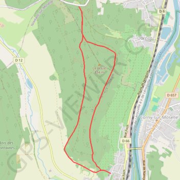 Itinéraire Novéant - Croix-Saint-Clément, distance, dénivelé, altitude, carte, profil, trace GPS