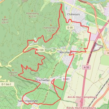 Itinéraire Variante Gloriette-Wick 23,55 km D+ 500, distance, dénivelé, altitude, carte, profil, trace GPS