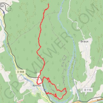 Itinéraire G2 LES GRÈS D'ANNOT, distance, dénivelé, altitude, carte, profil, trace GPS