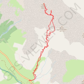 Itinéraire Tete de Coulombe, distance, dénivelé, altitude, carte, profil, trace GPS