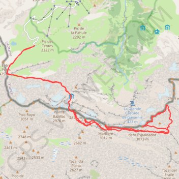 Itinéraire Pic du Marboré par la Brèche de Roland, distance, dénivelé, altitude, carte, profil, trace GPS