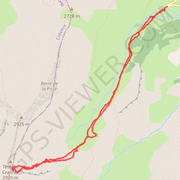 Itinéraire Montagne de Parpaillon (Tête du Crachet), distance, dénivelé, altitude, carte, profil, trace GPS