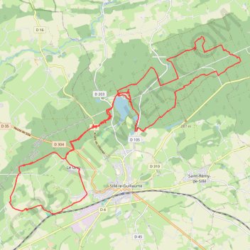 Itinéraire Autour de Sillé-le-Guillaume, distance, dénivelé, altitude, carte, profil, trace GPS