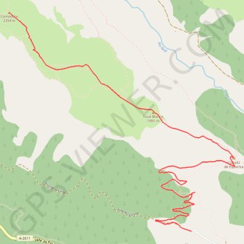 Itinéraire Comodoto : Depuis Espierba, distance, dénivelé, altitude, carte, profil, trace GPS