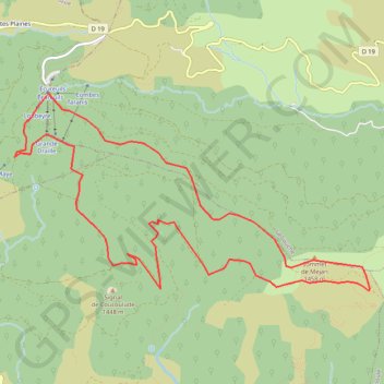 Itinéraire STATION CROIX DE BAUZON TERRE ARDECHE, distance, dénivelé, altitude, carte, profil, trace GPS