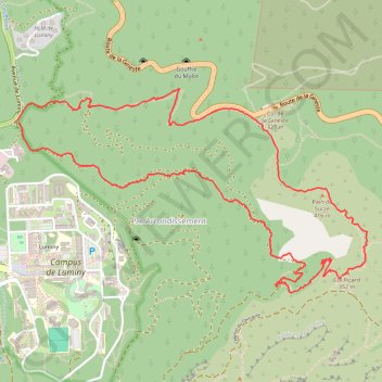 Itinéraire Le Vallon Ricard, distance, dénivelé, altitude, carte, profil, trace GPS