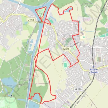 Itinéraire Boucle des riez - Bauvin, distance, dénivelé, altitude, carte, profil, trace GPS