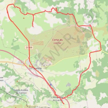 Itinéraire Tour du camp du Larzac, distance, dénivelé, altitude, carte, profil, trace GPS