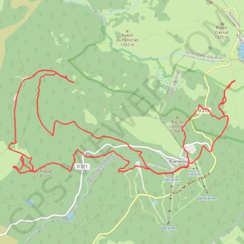 Itinéraire La Roque et Buron du Pendouliou de Fabrègues, distance, dénivelé, altitude, carte, profil, trace GPS