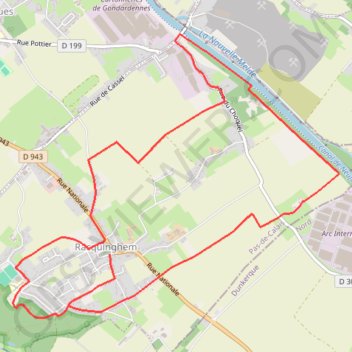 Itinéraire Sentier d'Hugo - Racquinghem, distance, dénivelé, altitude, carte, profil, trace GPS