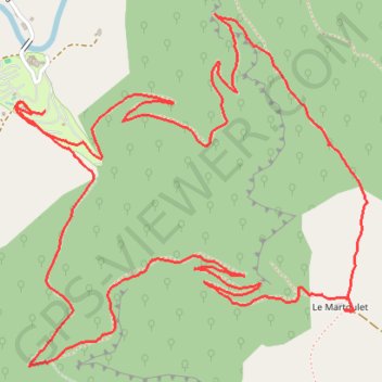 Itinéraire Le Martoulet - Nant, distance, dénivelé, altitude, carte, profil, trace GPS