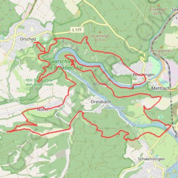 Itinéraire Boucles de la Sarre, distance, dénivelé, altitude, carte, profil, trace GPS