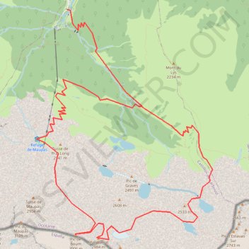 Itinéraire Pic de Boum et mail Barrat depuis le refuge du Maupas, distance, dénivelé, altitude, carte, profil, trace GPS