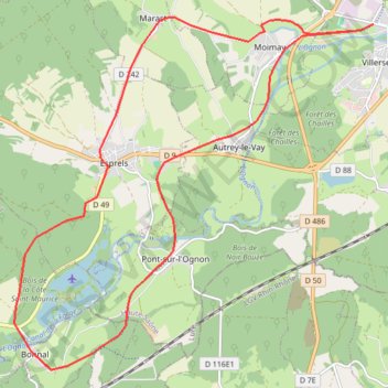 Itinéraire Piste cyclable de Villersexel, distance, dénivelé, altitude, carte, profil, trace GPS