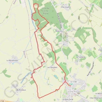 Itinéraire Randonnée à Corme-Royal - 17, distance, dénivelé, altitude, carte, profil, trace GPS