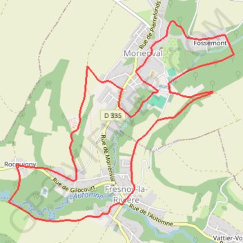 Itinéraire Clochers en Vallée de l'Automne - Fresnoy-la-Rivière, distance, dénivelé, altitude, carte, profil, trace GPS