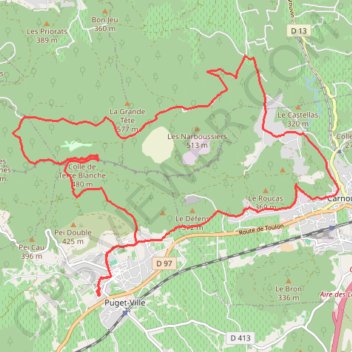 Itinéraire Puget Ville, distance, dénivelé, altitude, carte, profil, trace GPS