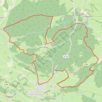 Itinéraire Brionnais - Semur-en-Brionnais, distance, dénivelé, altitude, carte, profil, trace GPS