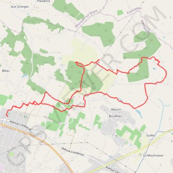 Itinéraire Rando Etrier Beyssacais, distance, dénivelé, altitude, carte, profil, trace GPS
