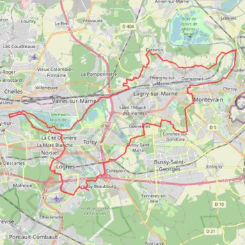 Itinéraire Croissy_50km, distance, dénivelé, altitude, carte, profil, trace GPS