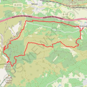 Itinéraire Défi de l'Alaric - Fontcouverte, distance, dénivelé, altitude, carte, profil, trace GPS
