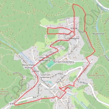 Itinéraire Autour de Meisenthal, sur les traces des verriers, distance, dénivelé, altitude, carte, profil, trace GPS