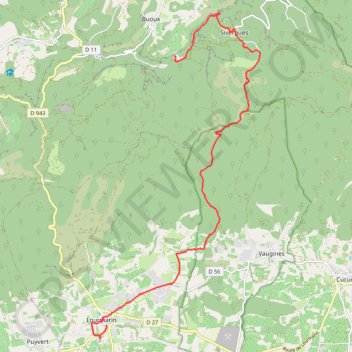 Itinéraire Seguins - Buoux - Sivergues - Lourmarin, distance, dénivelé, altitude, carte, profil, trace GPS