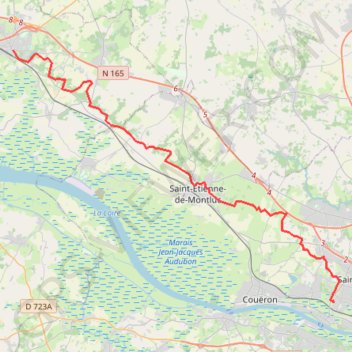 Itinéraire Savenay - Saint-Herblain, distance, dénivelé, altitude, carte, profil, trace GPS