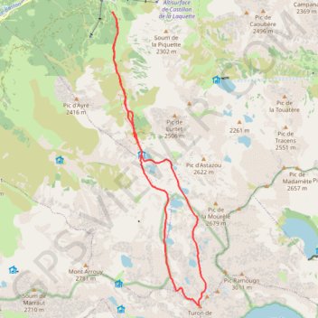Itinéraire Turon de Néouvielle, distance, dénivelé, altitude, carte, profil, trace GPS