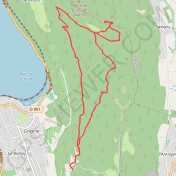 Itinéraire La Croix de Meyrieu, retour par la Grotte des Fées depuis les Combes, distance, dénivelé, altitude, carte, profil, trace GPS