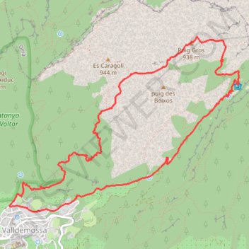 Itinéraire Puig Gros, distance, dénivelé, altitude, carte, profil, trace GPS