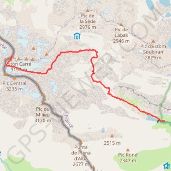 Itinéraire Vignemale - Pique Longue, distance, dénivelé, altitude, carte, profil, trace GPS