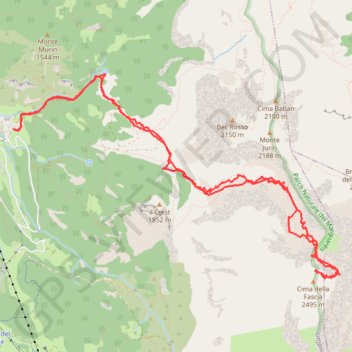 Itinéraire Ski de rando-cima del Fascia, distance, dénivelé, altitude, carte, profil, trace GPS