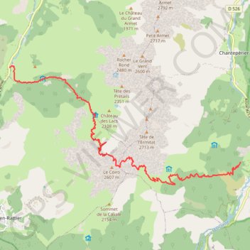Itinéraire Le Périer - Lavaldens, distance, dénivelé, altitude, carte, profil, trace GPS