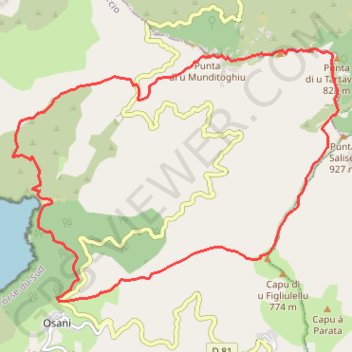 Itinéraire Bocca a Croce - Osani, distance, dénivelé, altitude, carte, profil, trace GPS