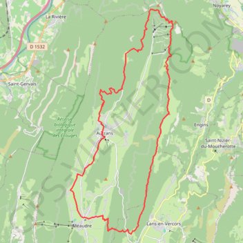 Itinéraire Les crêtes de la Molière depuis Autrans, distance, dénivelé, altitude, carte, profil, trace GPS